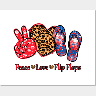 Peace Love Flip Flops Posters and Art